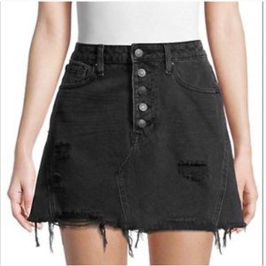 We The Free Denim A-line Skirt In Black Size 25